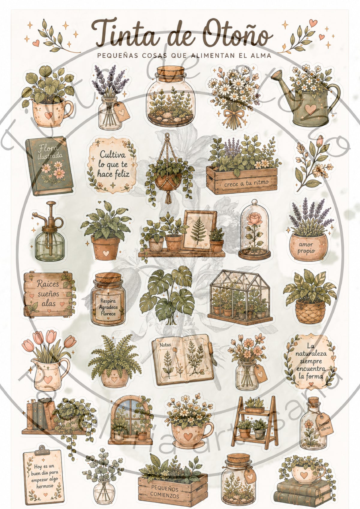 Stickers "pequeñas cosas que alimentan el alma" (archivo digital)
