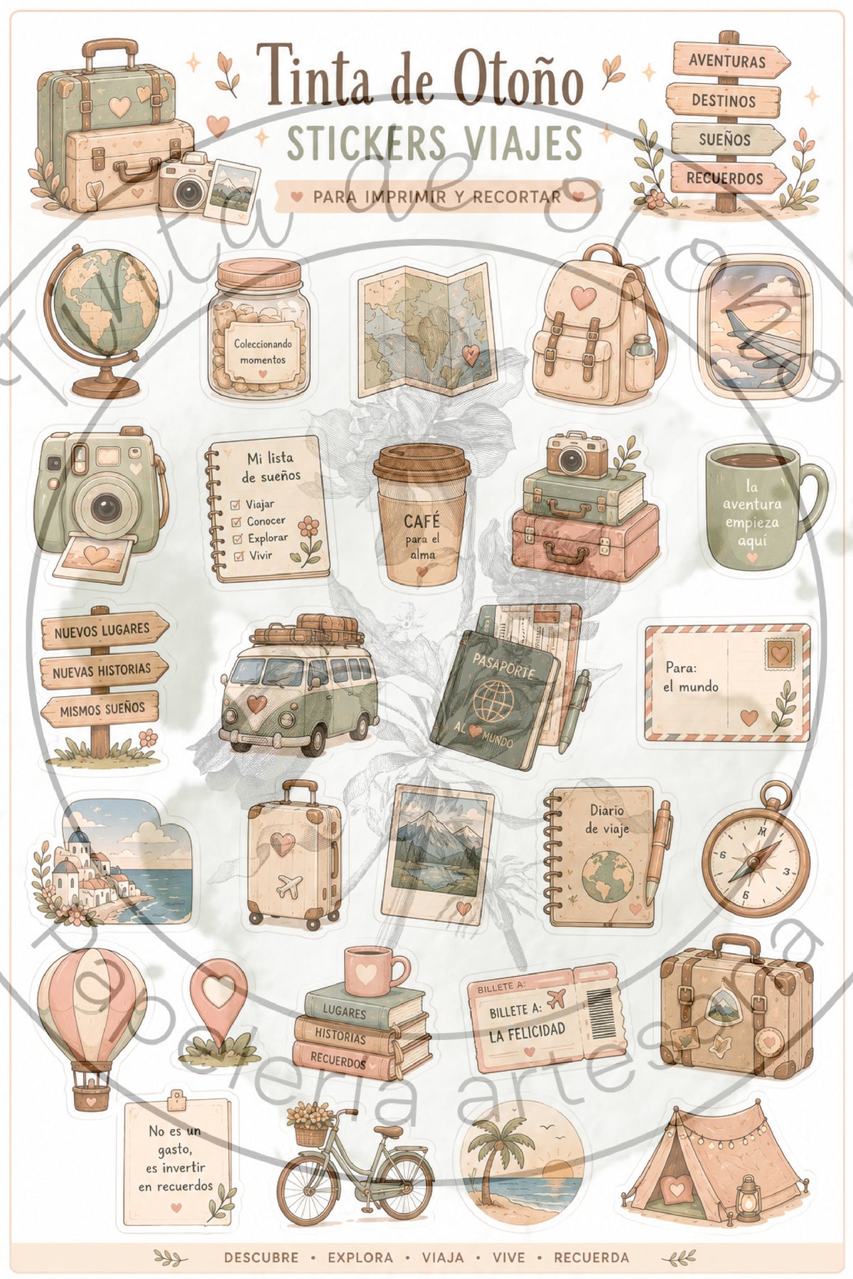 Stickers viajes (archivo digital)